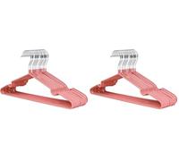 1Above 25x Premium Rubber Coated Metal Hangers - Heavy Duty - Space Saving Organiser Clothes Hangers for Wardrobes Coat Rack Rails Thin and Non-Slip Chrome (PINK) (Pack of 2)