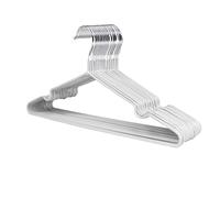 1Above 25x Premium Rubber Coated Metal Hangers - Heavy Duty - Space Saving Organiser Clothes Hangers for Wardrobes Coat Rack Rails Thin and Non-Slip Chrome (WHITE)