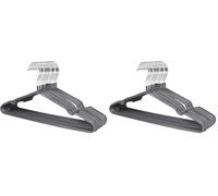 1Above 25x Premium Rubber Coated Metal Hangers - Heavy Duty - Space Saving Organiser Clothes Hangers for Wardrobes Coat Rack Rails Thin and Non-Slip Chrome (GREY) (Pack of 2)