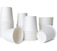 1ABOVE 50 Pack 4 oz White Disposable Paper Cups, 100% Natural and Recyclable Hot and Cold Drink Cups, Perfect for Homes and Office