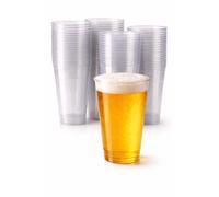 1ABOVE 50pk Disposable Plastic Glasses, 660ml Strong Clear Tumblers for Parties & Events