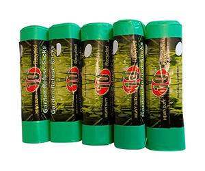 1ABOVE_50PK Garden Bin Sacks 80Litre Heavy Duty Bin Liners, Refuse Sacks Pack of 10 X 5 Heavy Duty 60 μm, 80 litre Waste Dustbin Bags roll for DIY