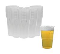 1ABOVE 50pk Plastic Full Pint Glasses, 660ml- Full Pint Cup, Strong Plastic Beer Cups Glasses Disposable Tumblers