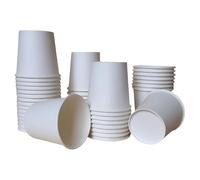 1ABOVE 50x4oz White Paper Cups, Biodegradable, Leak-Resistant Eco-Friendly Single Wall Disposable for Hot & Cold Drinks
