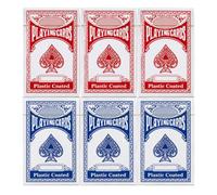 1ABOVE 6 Pack Classic Playing Cards - Red & Blue Standard Decks, Plastic Coated Cards for Adults, Kids, Travel & Parties