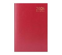 1ABOVE A4 Week to View 2026 Diary | Hardback Casebound Planner | 60gsm Paper | Professional Diary for Home, Office & School Use (RED)
