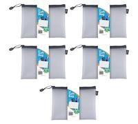 1Above A5 Soft Bags | Zip Lock Bags Document Wallet| Made from EVA Environmentally Friendly Material File Zipper Bags for Office Home School Supplies - 5Pk