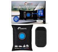 1Above Car Dehumidifier Bag Reusable 1000G - Moisture Absorber with Humidity Indicator, Microwave Rechargeable Damp Trap with Anti-Slip Pads for Car, Home, Wardrobe, Caravan & Boat