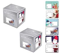 1ABOVE Christmas Collection Adhesive Label Pack of 160 Labels (Silver FOIL)