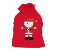 1ABOVE Deluxe Felt Christmas Santa Sack - Large 60x90cm Gift Bag with Santa Print, Reusable Xmas Present Sack with Drawstring - Ideal for Kids Gifts, Santa Delivery & Holiday Decorations-A