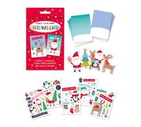 1ABOVE DIY Christmas Cards Craft Kit for Kids, 6 Cards and 6 Envelopes with 4 Embellishments and Lots of Stickers, Ages 3+