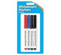 1ABOVE Dry Wipe Whiteboard Markers, Round Tip, Full Size, Non-Toxic, 4 Pack, Assorted Colours