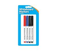1ABOVE Dry Wipe Whiteboard Markers, Round Tip, Full Size, Non-Toxic, 4 Pack, Assorted Colours