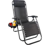 1Above Folding Reclining Chairs Heavy Duty Textoline Zero Gravity Chairs Garden Outdoor Patio Sun Loungers Black (1Pc)