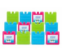 1Above Freezer Blocks 12 Pack | Reusable Ice Packs for Lunch Boxes, Cool Bags & Picnic - BPA Free, Leakproof, Long Lasting