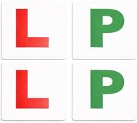 1ABOVE Fully Magnetic P&L Plates for Car - 4 Pack (2 P + 2 L), Strong Magnetic Learner & New Driver Signs, High Visibility, Easy Removable, Won’t Fly Off