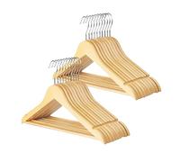 1ABOVE Grade-A Strong Natural Wooden Cloth Hangers, Non-Slip Trouser bar, Strong Shoulder Notches, Premium Wooden Coat Hangers (20)