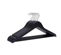 1ABOVE Grade-A Strong Natural Wooden Cloth Hangers, Non-Slip Trouser bar, Strong Shoulder Notches, Premium Wooden Coat Hangers (BLACK)