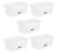 1ABOVE Home Office Clear Plastic Stackable Storage Boxes & Lids PACK OF 5 -(7Litre)