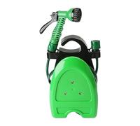 1Above Hose Pipe Reel with 10M PVC Reinforced Hosepipes, 7 in 1 Spray Nozzle, PVC Tap Connector, Easy Carry & Easy to Hang for Watering Garden Pots, Car Washing, Pet Showering and Window & Flor