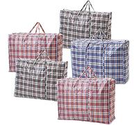 1ABOVE MEDIUM Strong Laundry,Shopping, Storage, Reusable Store, Cloth, Moving, Waterproof, Handles and Zipper Bags (5)