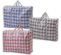 1ABOVE MEDIUM Strong Laundry,Shopping, Storage, Reusable Store, Cloth, Moving, Waterproof, Handles and Zipper Bags (3)