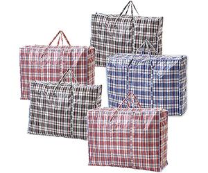 1ABOVE MEDIUM Strong Laundry,Shopping, Storage, Reusable Store, Cloth, Moving, Waterproof, Handles and Zipper Bags (5)