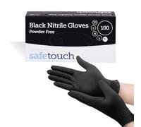 1ABOVE Pack of 100 Nitrile Examination Gloves - Multipurpose, Powder Free and Latex Free Disposable Gloves, for Food, Safety, Medical, Barber Shop, Garage etc (BLACK, LARGE)