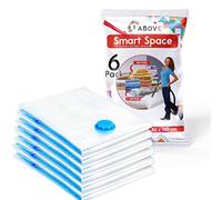 1ABOVE Pack of 6 Vacuum Compressed Storage Bags, Mould Moisture and Bug Proof, Double Zip High Sealing Triple Air Leak Patent Valve for Maximum Compression (JUMBO)