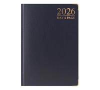 1ABOVE Premium Quality 2026 Diary | A5 Day to Page Diary | Hardback Gilt Edges Metal Corners for Home and Office Use (Black)