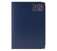 1ABOVE Premium Quality 2026 Diary | A5 Day to Page Diary | Hardback Gilt Edges Metal Corners for Home and Office Use (Blue)