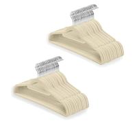 1ABOVE Premium Quality 50 pack Non-Slip Velvet Hangers (44cm) Heavy Duty Velvet Suit Hangers with Tie Bar, 360° Swivel Hooks - Space saving, sturdy to hold Jacket, Jumper & Pullover(Set of 50-IVORY)