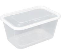 1ABOVE Secure Pack 50 x Microwave Clear Plastic Food Takeaway Heavy Duty Containers with Lids, Freezer & Dish Washer Safe (1000ML)