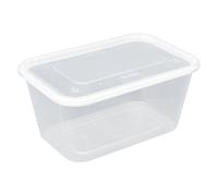 1ABOVE Secure Pack 50 x Microwave Clear Plastic Food Takeaway Heavy Duty Containers with Lids, Freezer & Dish Washer Safe (1000ML)