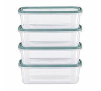1ABOVE Set of 4 Lunch Sandwich Boxes 1L | BPA-Free Airtight Food Storage Containers | Stackable Transparent Lunch Boxes 19 x 14 x 9.5 cm
