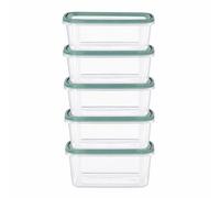 1ABOVE Set of 5 Food Storage Containers 500ML | Stackable & Nestable | Airtight Transparent Plastic Containers | Kitchen Storage Boxes 13.5 x 10 x 5.5 cm