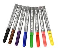 1ABOVE Textile Fabric Markers with 4.8mm bullet brush tips for White T-Shirt Design Canvas Bags Shoes, Arts and Crafts Fabric Paint for Adults- 8 Assorted Colours (8)