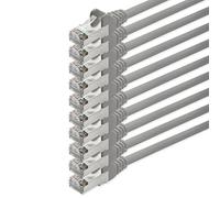 1aTTack CAT5 SFTP foil and braid-shielded network cable with 2x RJ45 connector set (10 pieces) 0.5m gray