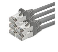 1aTTack CAT5 SFTP foil and braid-shielded network cable with 2x RJ45 connector set (5 pieces) 1m gray