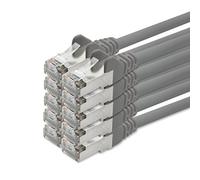1aTTack CAT5 SFTP foil and braid-shielded network cable with 2x RJ45 connector set (5 pieces) 3.0 m gray