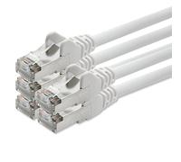 1aTTack CAT5 SFTP foil and braid-shielded network cable with 2x RJ45 connector set (5 pieces) 3.0 m white