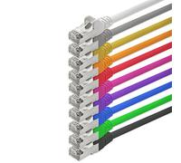 1aTTack CAT5 SFTP foil and braid shielded network patch cable with 2 x RJ45 connector set (10 colors, 10 pieces) 1m