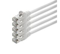 1aTTack CAT5 UTP network patch cable with 2x RJ45 connector set white 5 pieces - 10m