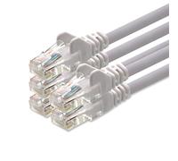 1aTTack CAT5 UTP network patch cable with 2x RJ45 connector set white 5 pieces - 3.0 m