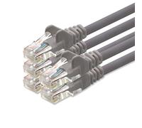 1aTTack CAT5 UTP network patch cable with 2x RJ45 plug set gray 5 pieces - 5m