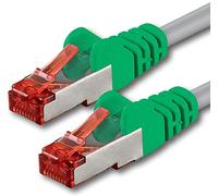 1aTTack CAT6 2x RJ45 plug crossover SSTP PIMF network patch cable 10m green-gray
