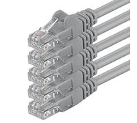 1aTTack CAT6 UTP network patch cable with 2 x RJ45 connector set (5 pieces) 0.5m gray