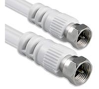 1aTTack Coaxial / antenna / satellite cable Connector F Male coaxial to female coaxial 1.5 m - White satellite cable F plug to F plug - 80 db