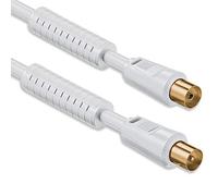 1aTTack Coaxial Connection Cable Antenna Cable Sat Cable F-Connector Coaxial Male to Coaxial Female Double-Shielded / Triple Shielded / Quadruple Shielded / 75 db / 85 db / 100 db / 110 db / 120 db / 125 db Koax weiß St-Ku mit FE gold 85db 7,5 Meter