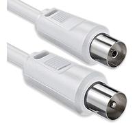 1aTTack.de Antenna cable 3.5 meters 2x shielded coax plug > coax socket (fully shielded) coax white St-Ku 85db